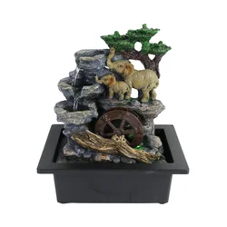 Tabletop Fountain,Relaxation Water Feature Feng Shui Indoor Fountain of Elephant Sculpture for Home Office Desktop Décor