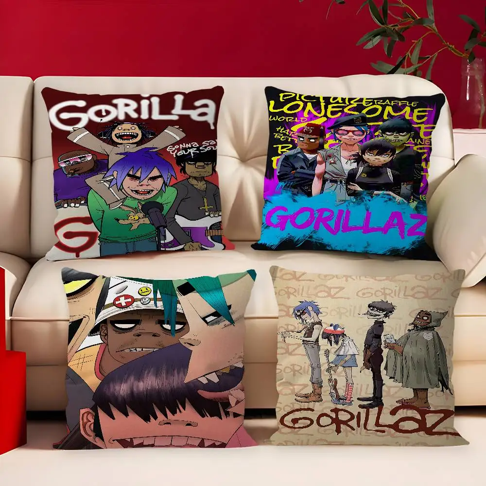 Band G-Gorillaz Music Pillow Anime Pillow Sofa Bed Head Pillow Cover Cushion Cover 45x45 Cm Fashion