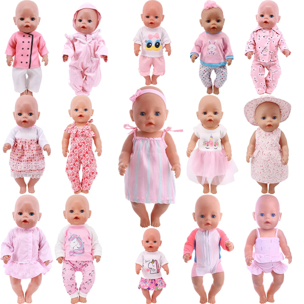 Doll Clothes For 43cm Reborn Baby Dolls, 18-Inch American Doll, First-Generation Baby Clothing Accessories Girl\'s Toys Gift