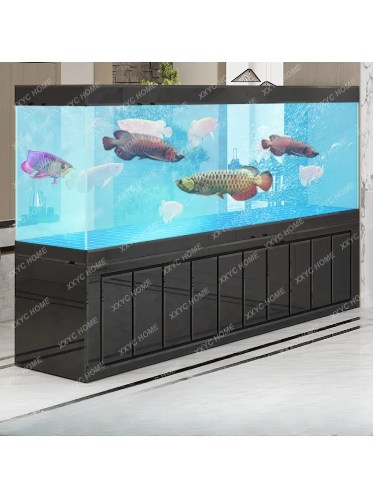 Large Fish Tank Aquarium Living Room Office Screen Bottom Filter Super White Glass Fish Tank