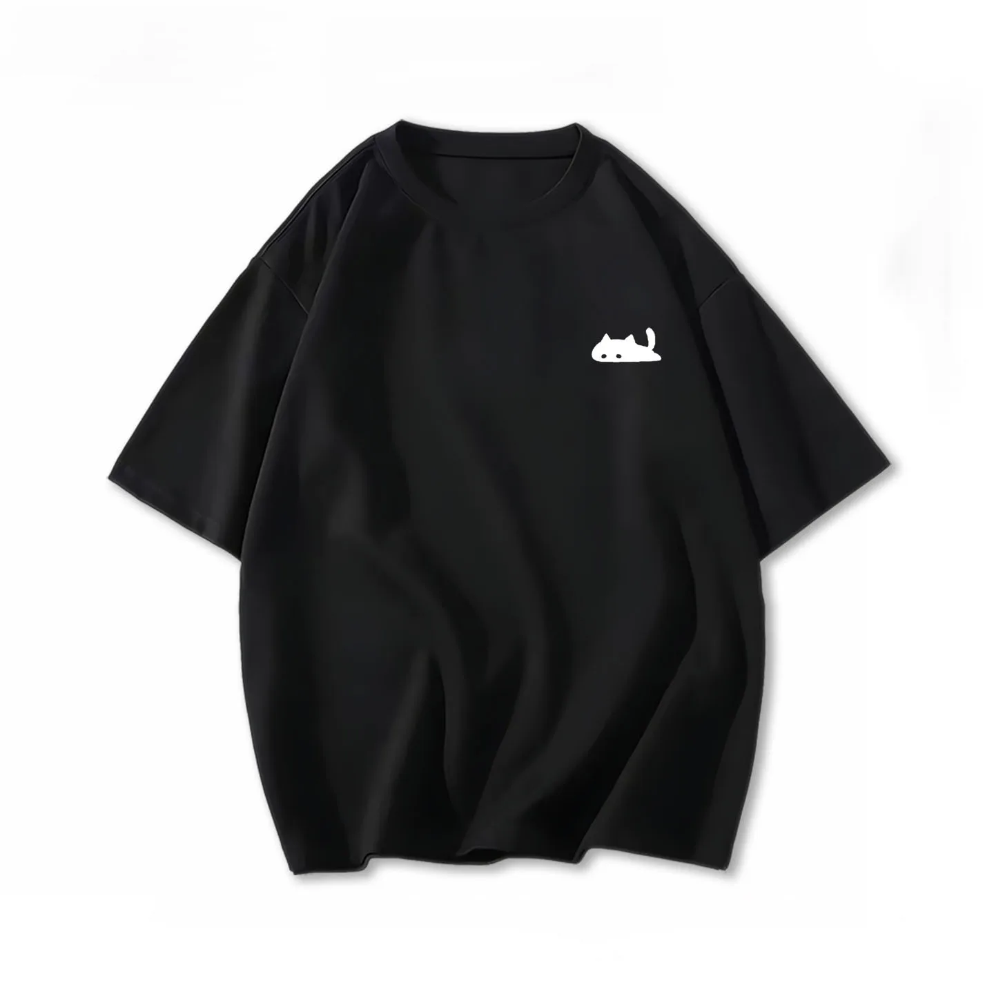 

Мужская и женская летняя американская модная свободная повседневная футболка из чистого хлопка с круглым вырезом и короткими рукавами с принтом