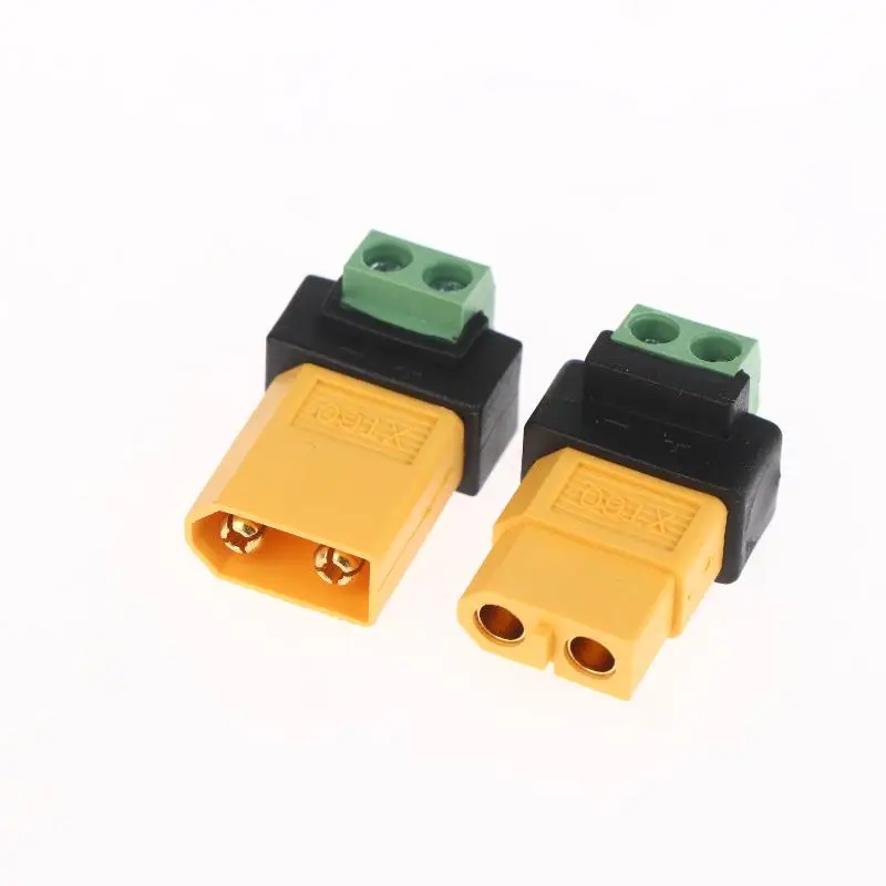 {CC44} XT60 Male Female To 2Pin Terminal Adapter Solderless Charging Connector For UAV Balance Charger Solar Panel Model Devices