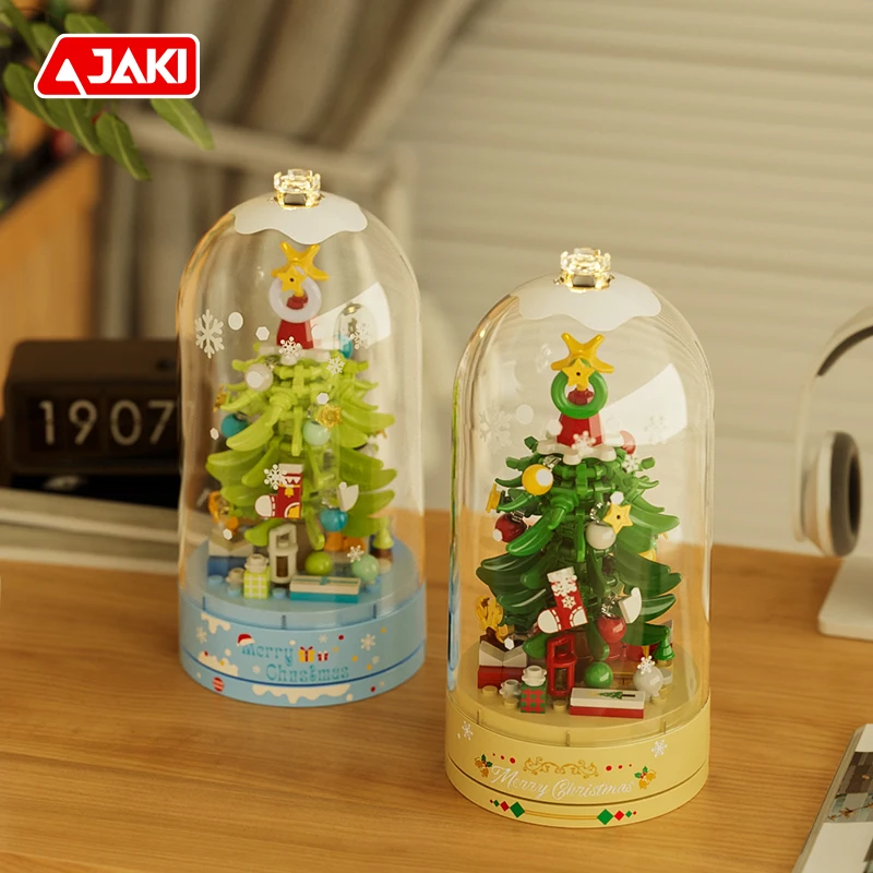 

2024 new Christmas series star music box Christmas tree Christmas shoes puzzle building blocks for children Christmas gifts