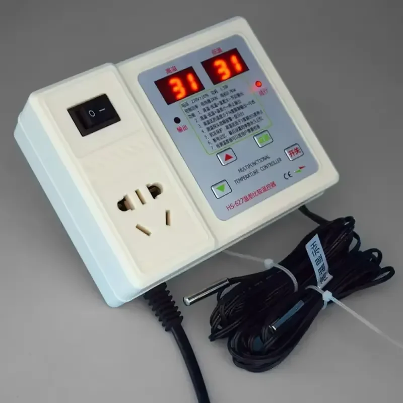 

Temperature Difference Comparison Controller, Solar Hot Water Return Water Circulation, Digital Display Switch Socket Meter