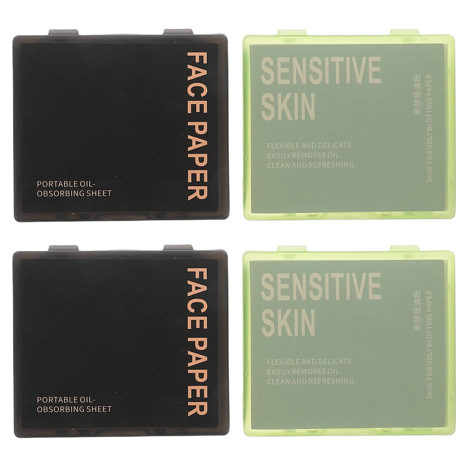 1Set Oil Absorbing Sheets for Face Portable Blotting Papers with Mirror Compact Puff Case Matte Finish Skincare Tool for Oily