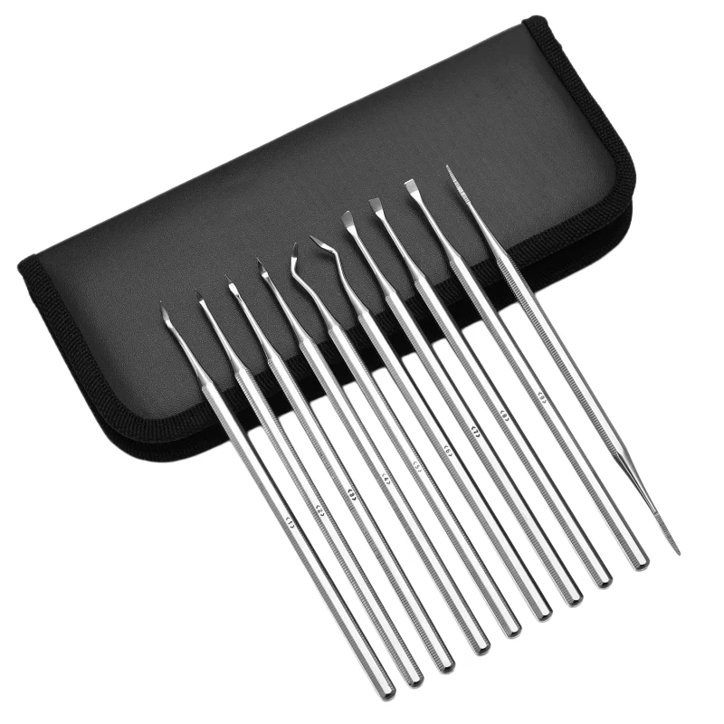 10pcs Stainless Steel Dental Calculus Scaler Tartar Removal Tool for Teeth Cleaning Oral Care Set Reusable Dentist Cleaning Tool