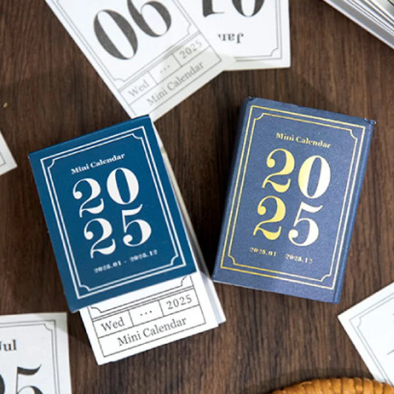 2025 portátil mini calendário livro calendários rasgáveis calendários vintage simples mesa calendário planejador material de escritório presentes