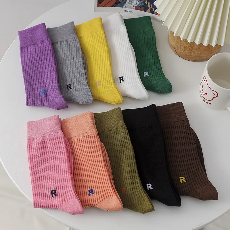 Word Mother and Daughter Socks Fashion Personality Candy Colored Socks New Fashion Men and Women Couples Cotton Socks