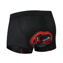 WOSAWE Upgrade Cycling Shorts Men Cycling Underwear Pro 5D Gel Pad Shockproof Padded Underpant Bicycle Shorts Bike Underwear