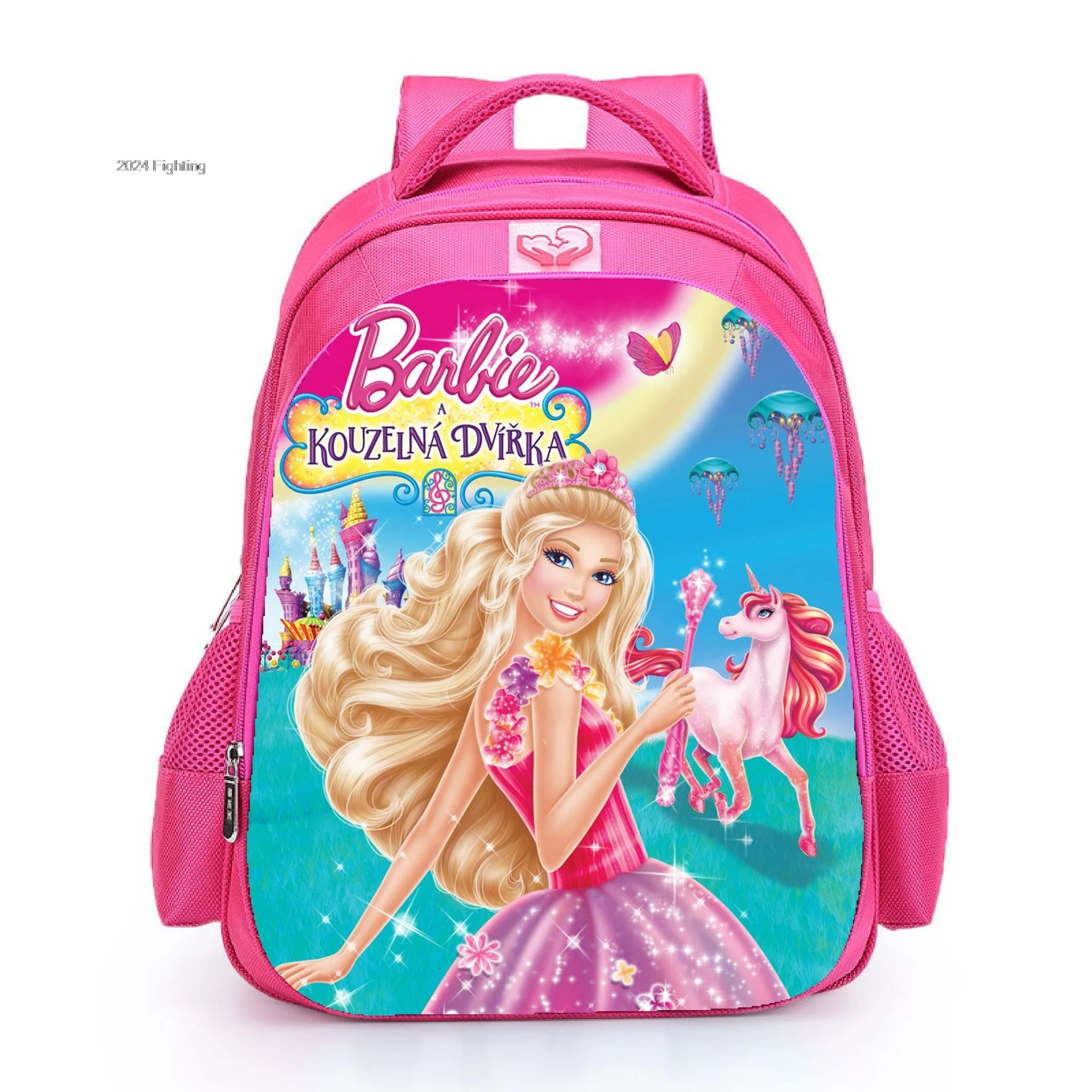 Princess Barbie Primary School Bag, Mochila de desenho infantil, Anime, Kawaii, Rosa, Meninas, Meninos