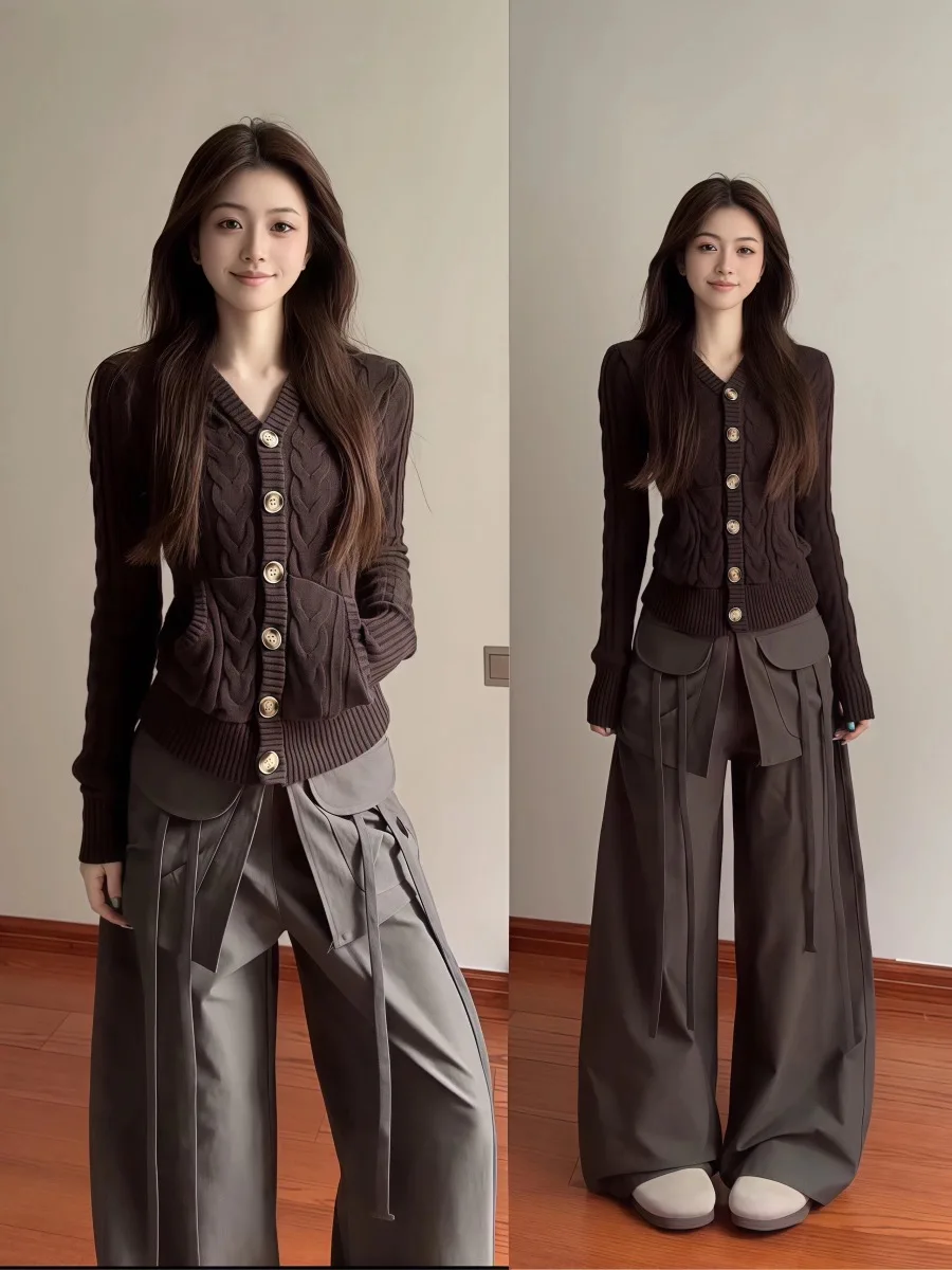 

Korean Sle Soft Cozy Hooded Knitwear Jaet Women's Autumn Winter Slimming Long Sve Knitted Open Cardigan Faionable Co...