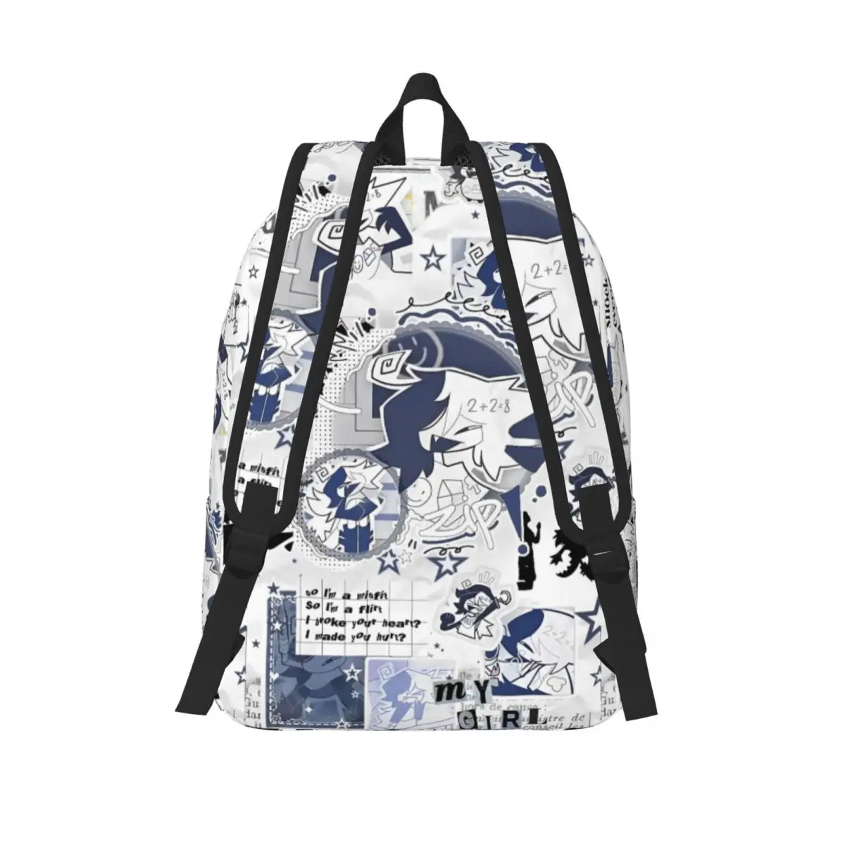 Mochila escolar com zíper para educação de papel, para homens, mulheres, adolescentes, estudantes, negócios, desenho animado, jogo, faculdade, sacos de lona, esportes