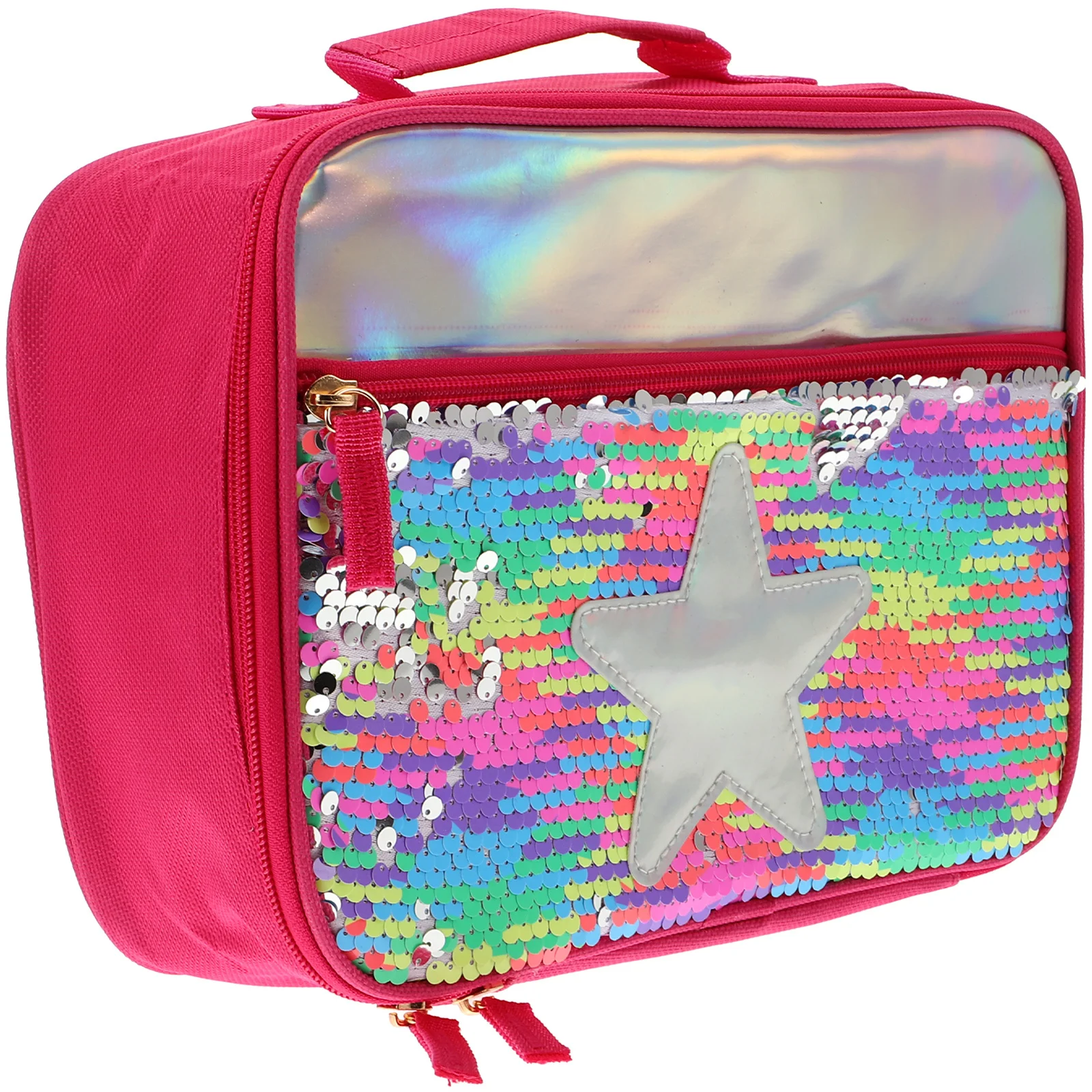 1 個のスパンコール断熱ランチバッグ防水大容量保温ポータブル弁当収納ポーチ職場学校用