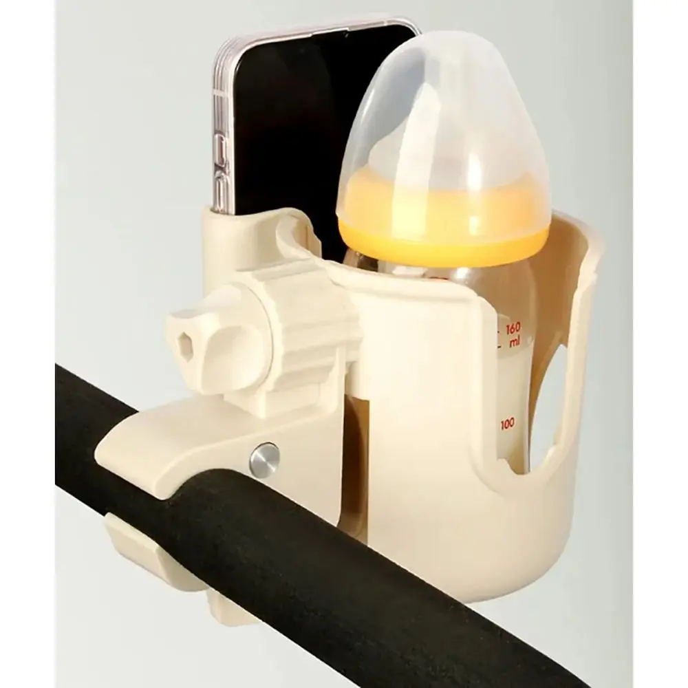 1 Buah Tempat Cangkir Kereta Dorong Universal dengan Tempat Ponsel Tempat Botol 2-In-1 Tempat Cangkir Minuman Dapat Disesuaikan 360 Derajat