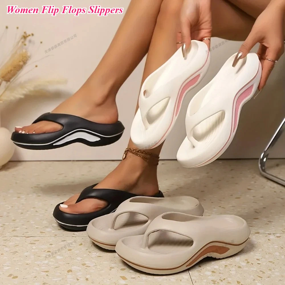 Bequeme Flip-Flops für Damen, weiche Anti-Rutsch-Hausschuhe, Sommer-Strandsandalen, leicht, lässig, für Zuhause, rutschfeste Flip-Flops
