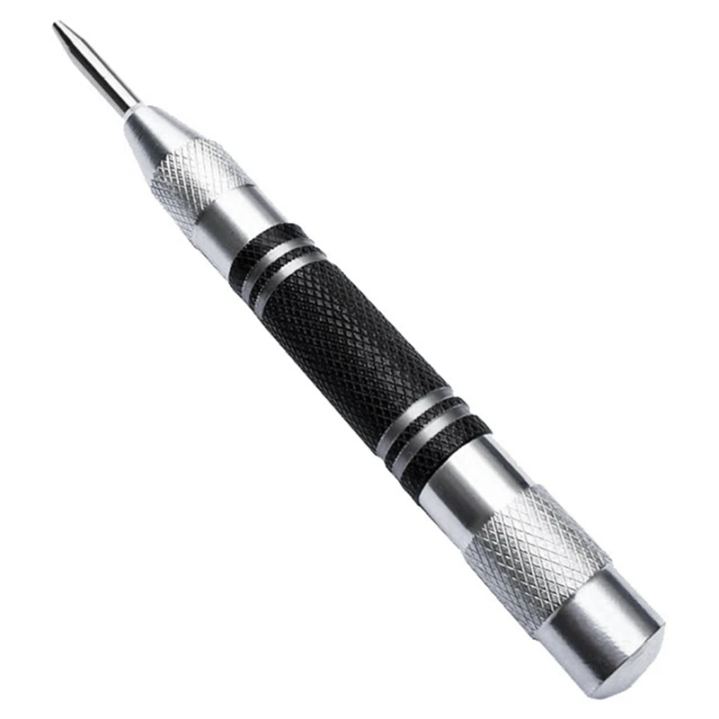 A23T Automatic Center Punch Center Hole Punch Spring Loaded Punch 4Pcs 13cm for Wood Metal Plastic Glass Marble