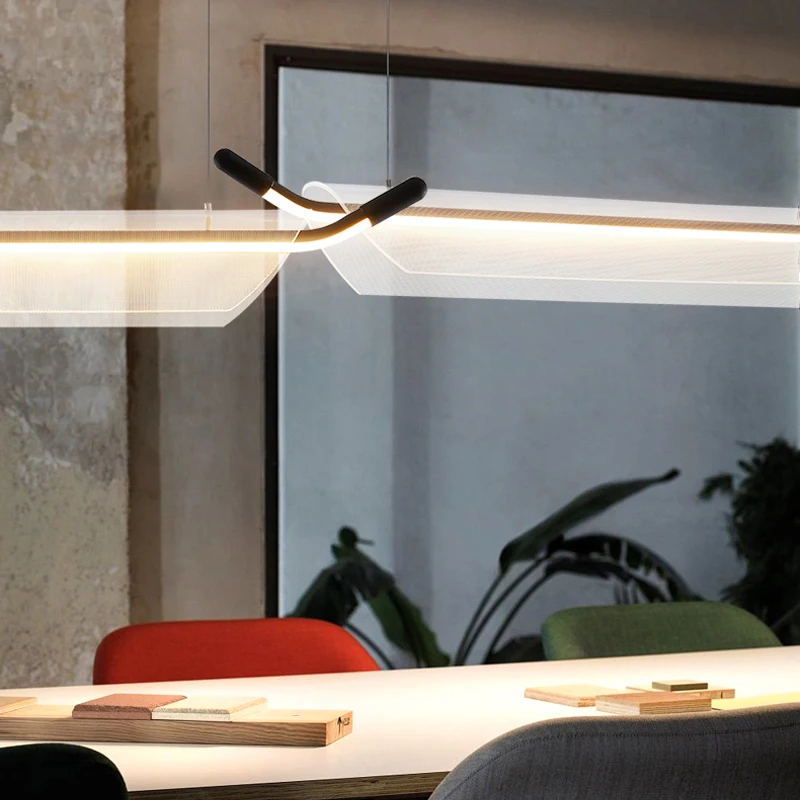 Minimalist Designer Restaurant Pendant Lamp Modern Creative Bar High-end Strip Dining Table Lighting Fixtures Kitchen Chandelier