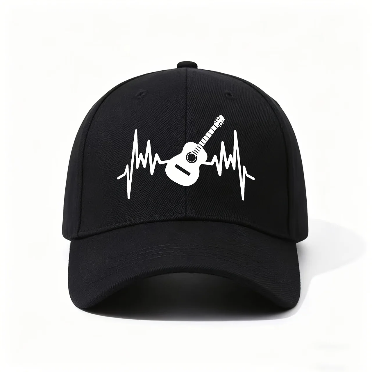 Guitar-Shaped Decal, Designed with Heartbeat Waveform Pattern, Suitable for Car, Bike, Or Wall Decoration Versatile, Stylish, An