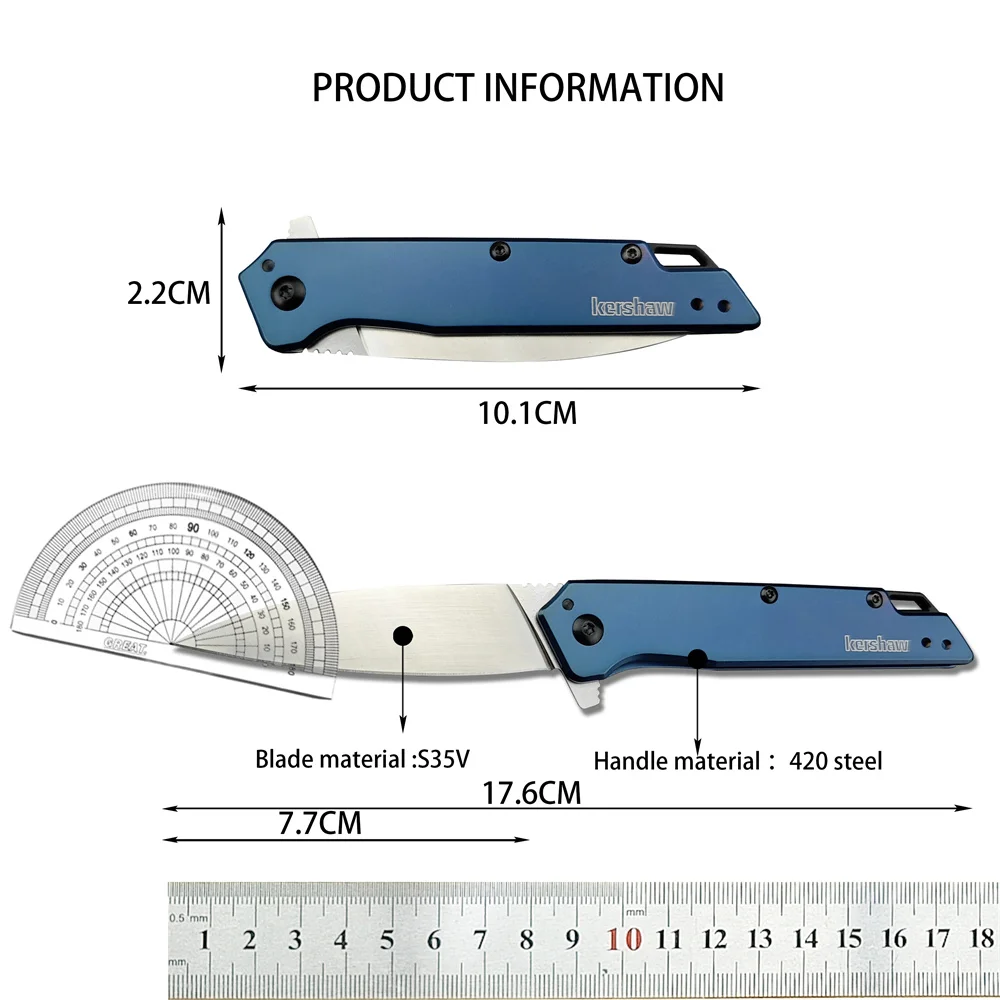 KS 1365BLU Misdirect Flipper Folding Knife 2.9\