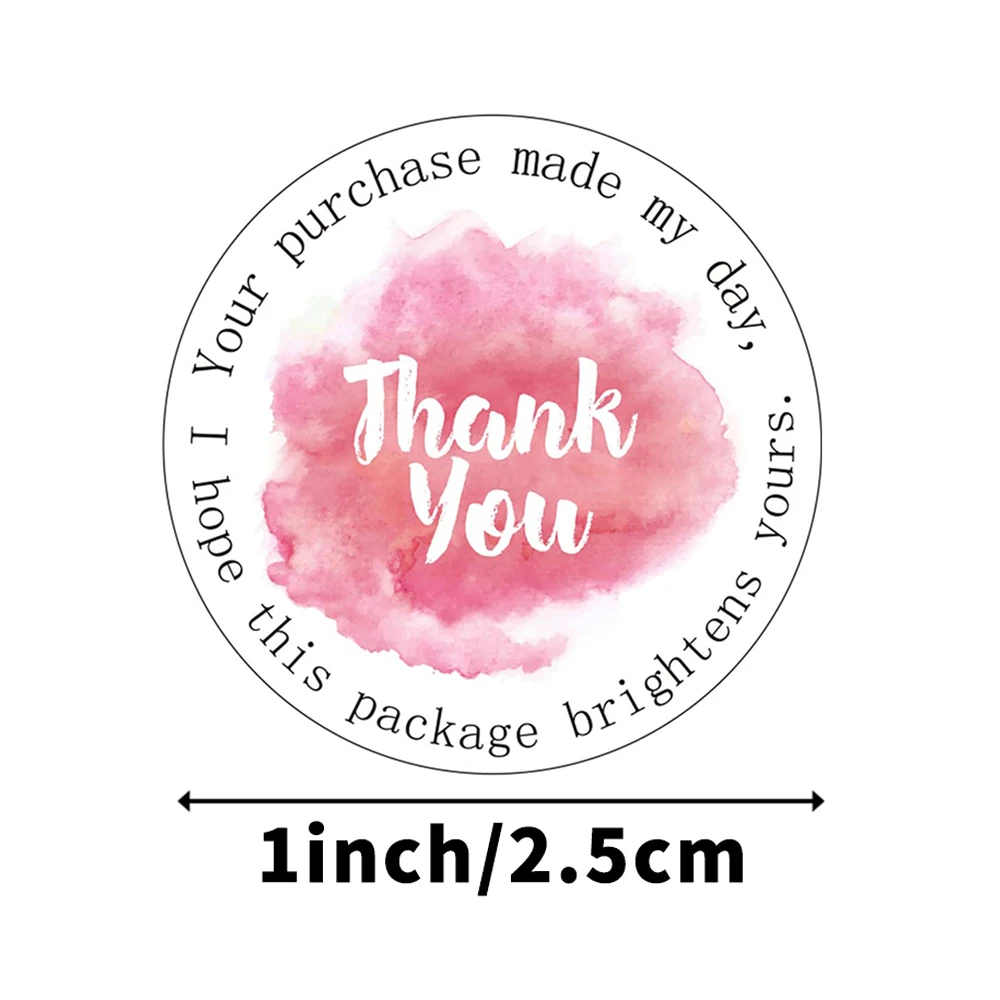 500 Buah 1 Inci Stiker Terima Kasih Merah Muda untuk Pesanan Anda Kertas Buku Harian Stiker Buku Tempel Buatan Tangan Label Segel Dekorasi Hadiah Pesta