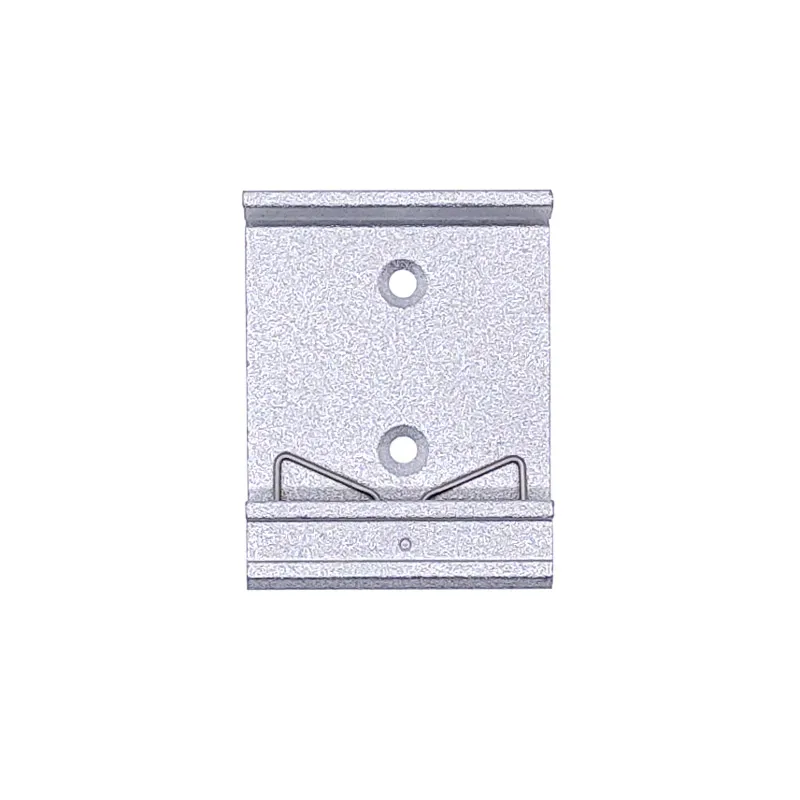 1pcs 35mm C shape buckle Simple fixing rack with mounting holes DIN guide rail buckle Aluminum alloy Slideway clasp bracket image 3