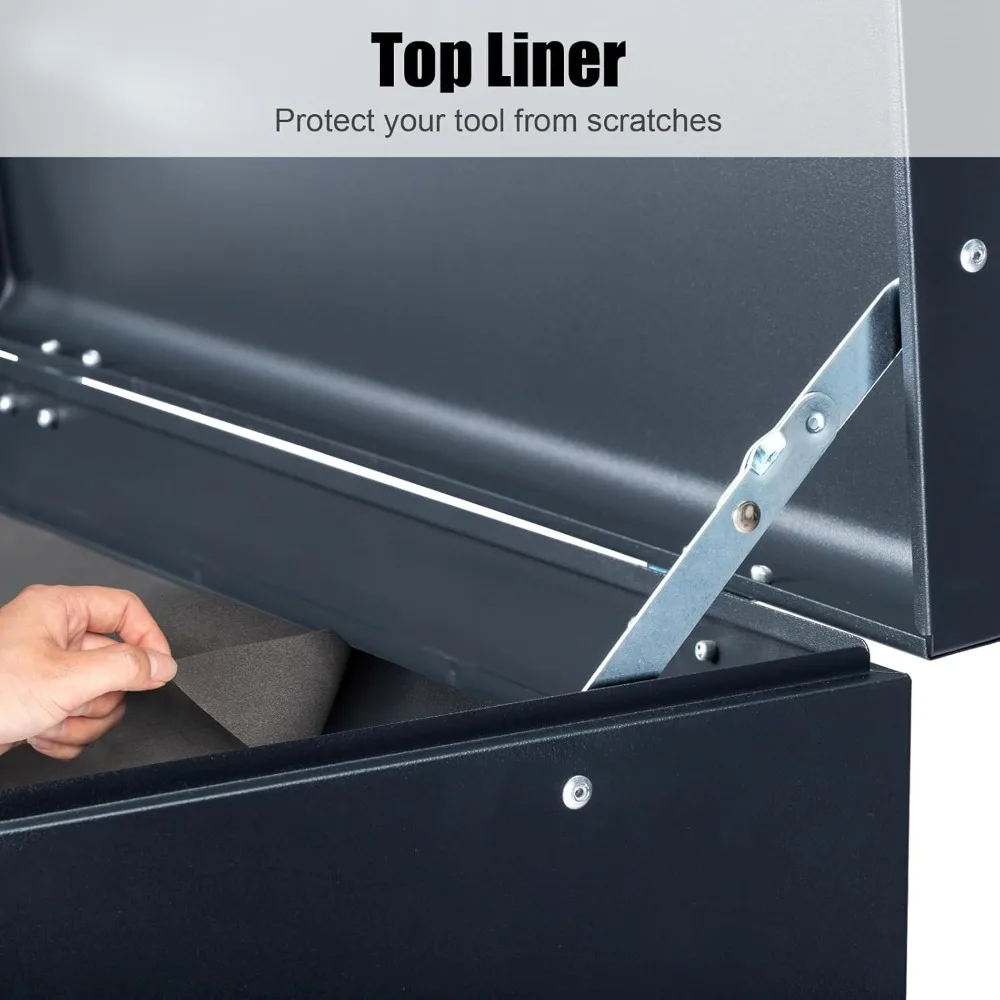 Portable 5-Drawer Metal Tool Chest Cabinet with Top Storage Tray for Garage, Lockable, Heavy-Duty Toolbox