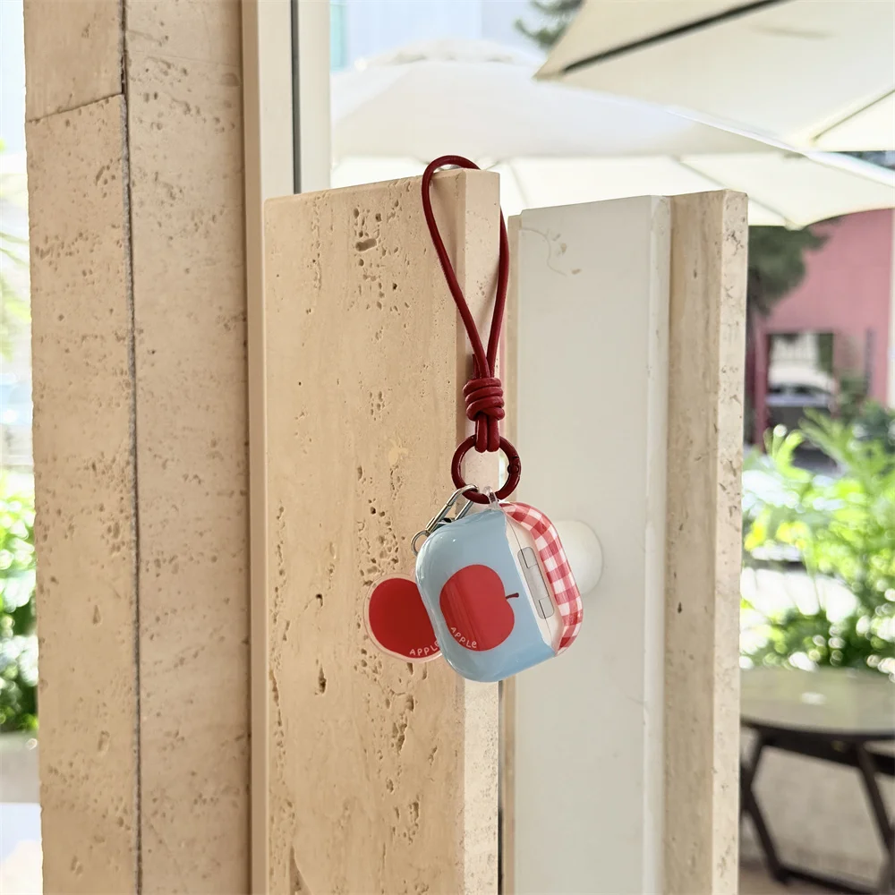 

Apple Airpods 4 3 2 Pro 2 Cute Apple with Pendant Rope and Charming Silicone Earphone Charging Case, Suitable for Airpods Pro2 F
