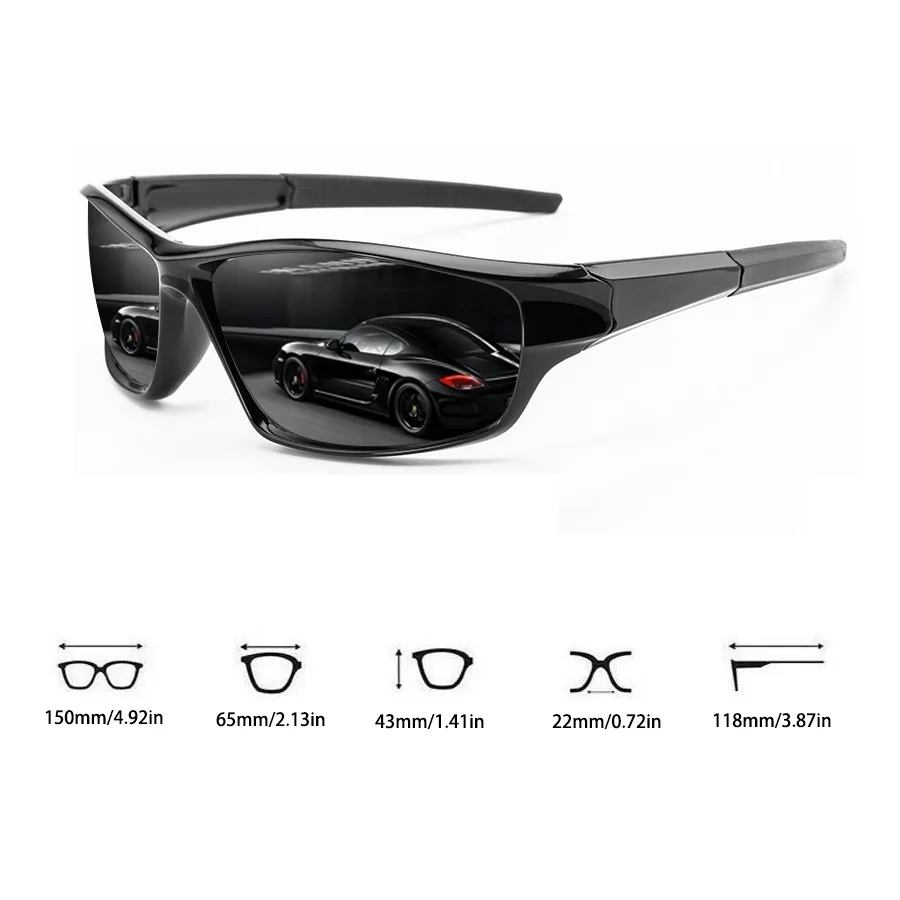 Modische Vintage-Sonnenbrille mit klarem Rahmen für Angeln, Autofahren, Sport, Laufen, Bergsteigen, Sonnenbrille für Damen und Herren – Detail 8