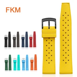 Fluoro Rubber Strap Quick Release Tropical Watch Band Sport Waterproof FKM Fluororubber Replace Barcelet for Men Women 20mm 22mm