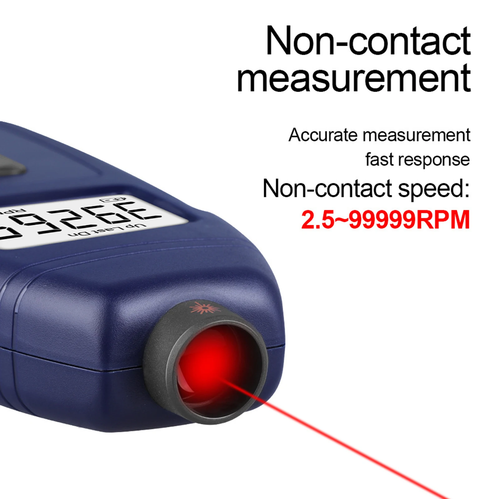Imagem -03 - Tacômetro Fotoelétrico sem Contato Tacômetro Digital Universal Instrumento de Medição Rpm Ferramenta de Medição Profissional