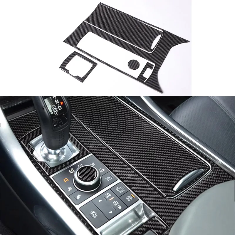 Für Land Rover Range Rover Sport 2014-2017 Weiche Kohlefaser LHD Innenkonsole Mittelkonsole Schalthebelverkleidung Abdeckung Zierleiste Aufkleber