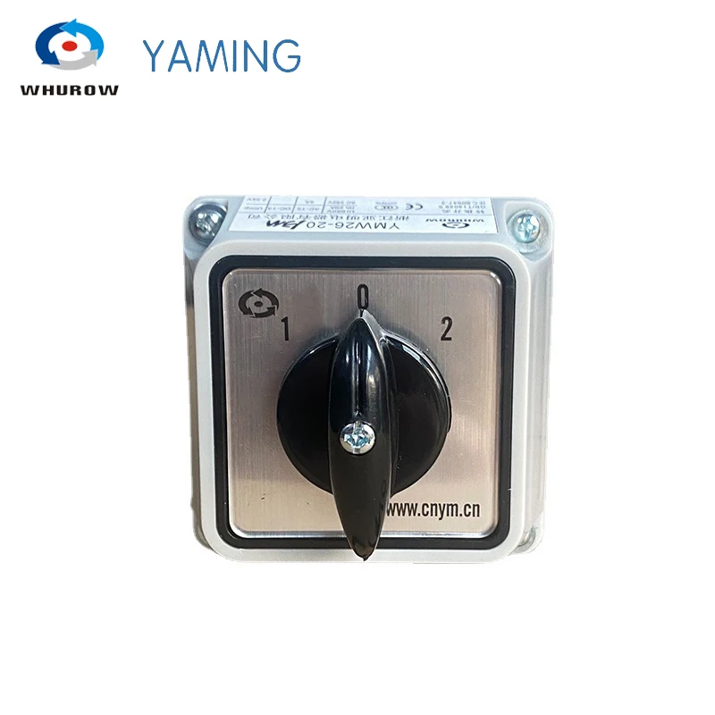 YMW26-20/3M Changeover Rotary Cam Universal Switch 20A 3 Levels 3 Position With Waterproof Enclosure Control Dual Power