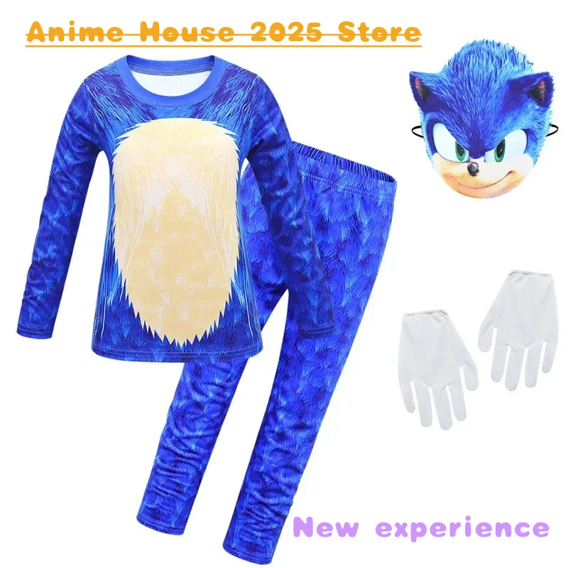 2025 Anime costume Sonicing Hedgehog Cartoon Anime Cosplay Game Dress Up Stage Performance Costume Suit Kid Children's Day Birth