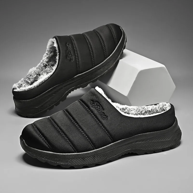 

Зимняя теплая мужская хлопковая повседневная обувь. Удобные мужские домашние тапочки. Полулоферы. Зимняя обувь на меху. Легкие туфли без шнуровки на плоской подошве.