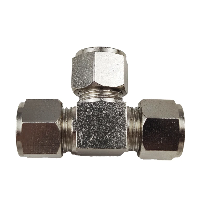 

3/8'' High Pressure Misting Fog System Ferrule Type Through Tee Elbow End Adapter Brass Fittings Seeve Connector