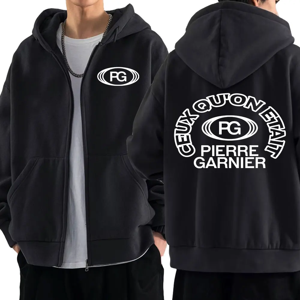 

Худи на молнии Pierre Garnier Chaque Seconde Tour, мужская и женская одежда, модные толстовки в стиле хип-хоп на молнии с капюшоном, куртки, пальто