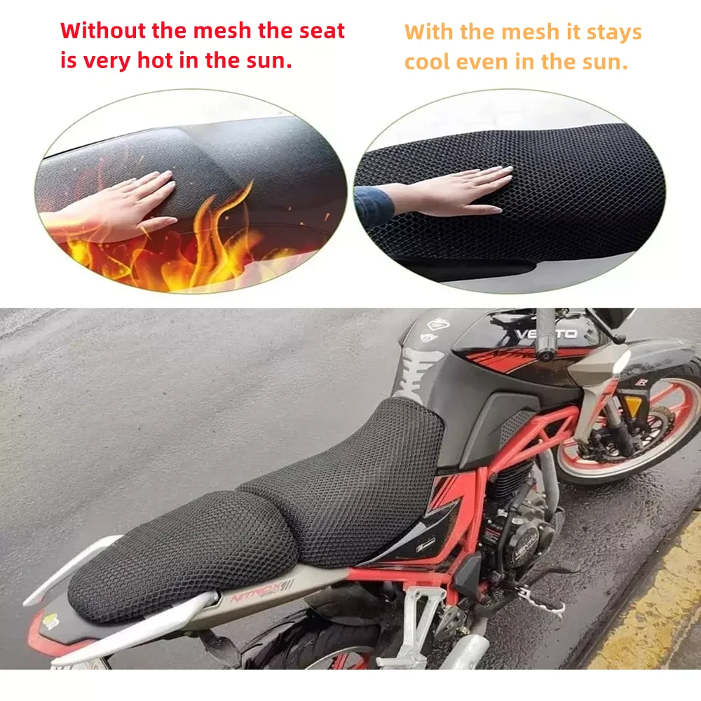 2pcs Malla Mesh Motorcycle Seat Cover Protector Cubreasiento Premium New For Vento Nitrox 250 Motorcycle Accessories