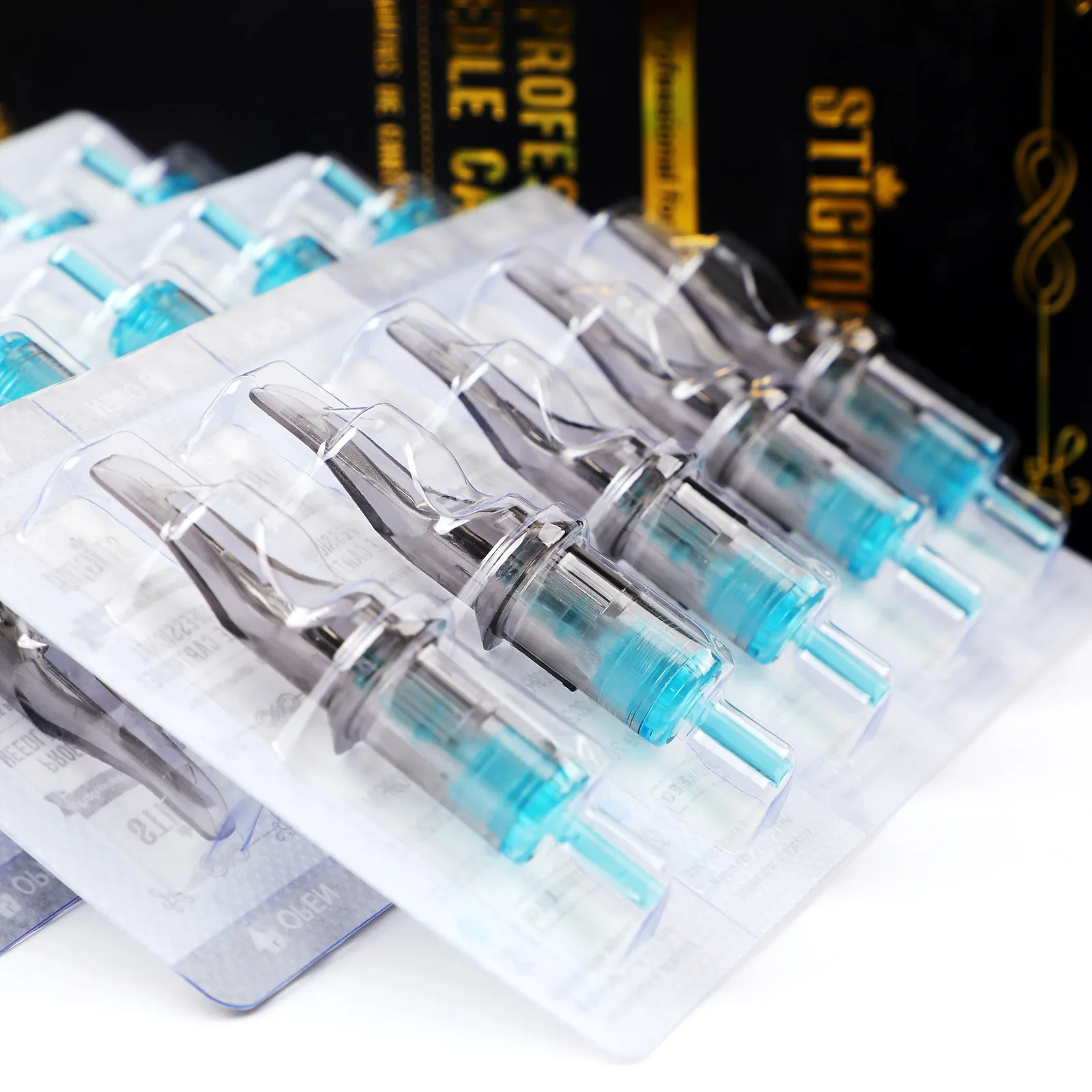 STIGMA 20PCS High Quality Tattoo Needle Cartridge RL/RS/RM/M1(0.3MM/0.35MM) Blue Disposable Sterilized Safety For Tattoo Machine