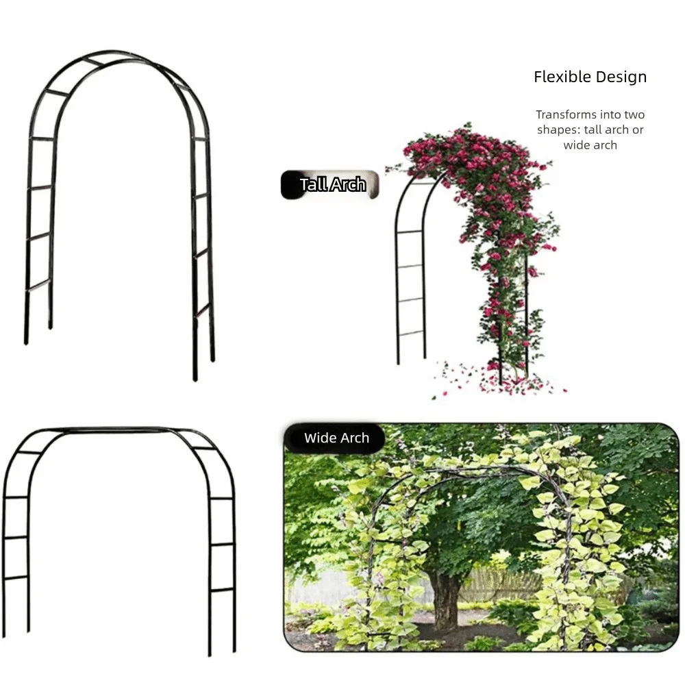 

Iron Art Flower Holder Arch Climbing Plant Support Black White Green Flower Frame Door DIY Freely Assembled Balloons Archway