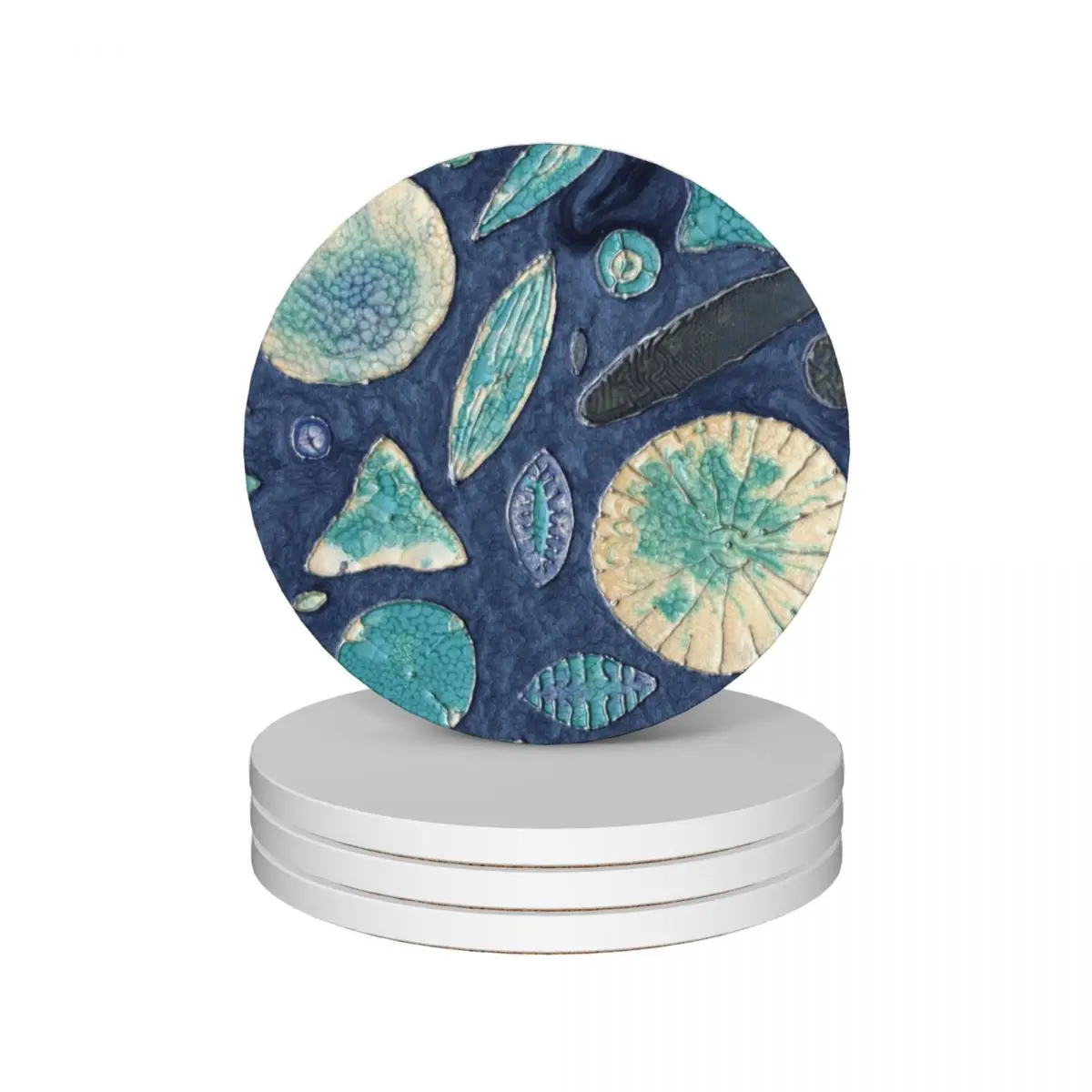 

Diatoms Ceramic Coasters (Set of 4) cute for table Coasters