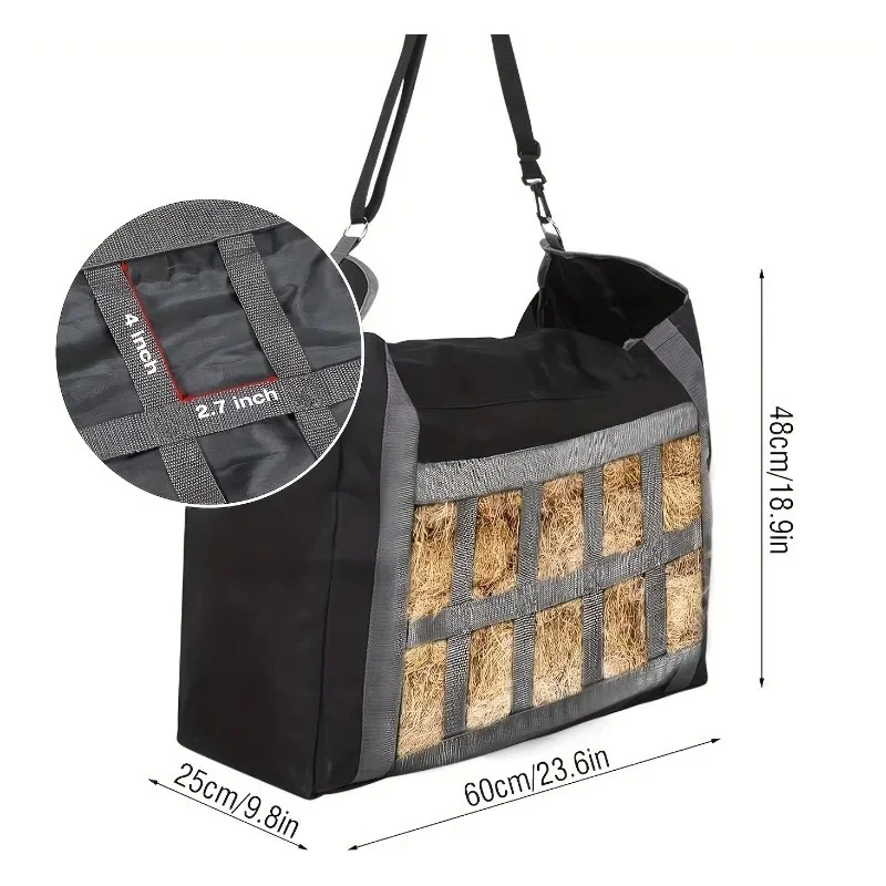 Large Capacity Horse Hay Tote Bag Portable Design Suitable For Horses Goats And Alpacas Daily Feeding Use