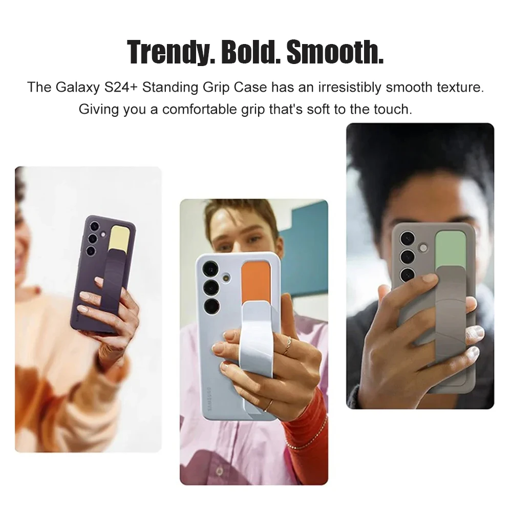 Original Samsung Galaxy S24 Standing Grip Smartphone Case EF-GS921 Slim Design Mobile Phone Finger Holder for Galaxy S24
