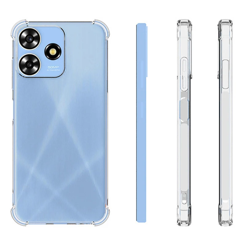 Para zte blade a73 4g v50 caso inteligente almofada de ar airbag claro silicone tpu capa traseira caso macio para zte axon 50 lite v50 design