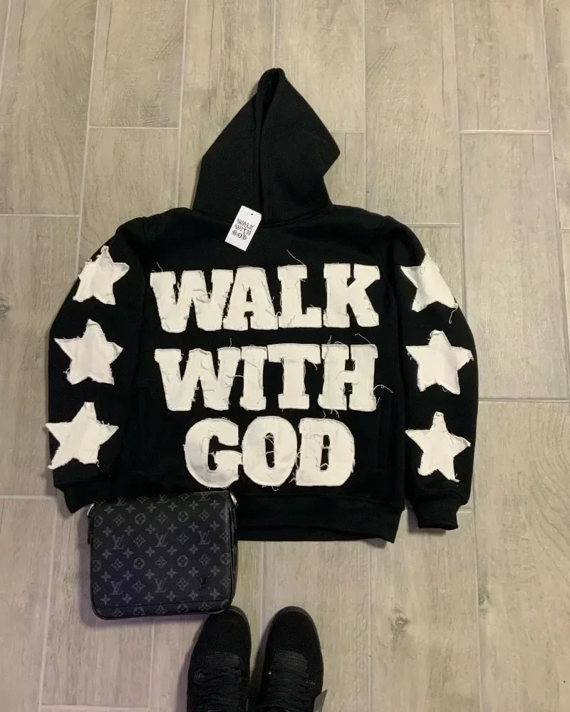 

Y2K star patch embroidery oversized hip-hop loose casual sports hoodie street wear Harajuku New fashion hoodie women's Gothic