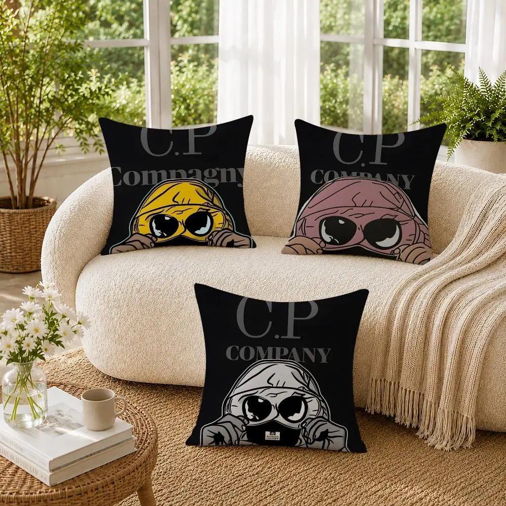 C-CP C-company Logo Cushion Cover Soft Short Plush Pillow Cases Hidden Zipper Cutecore Sofa Bedroom Home Decor Gift