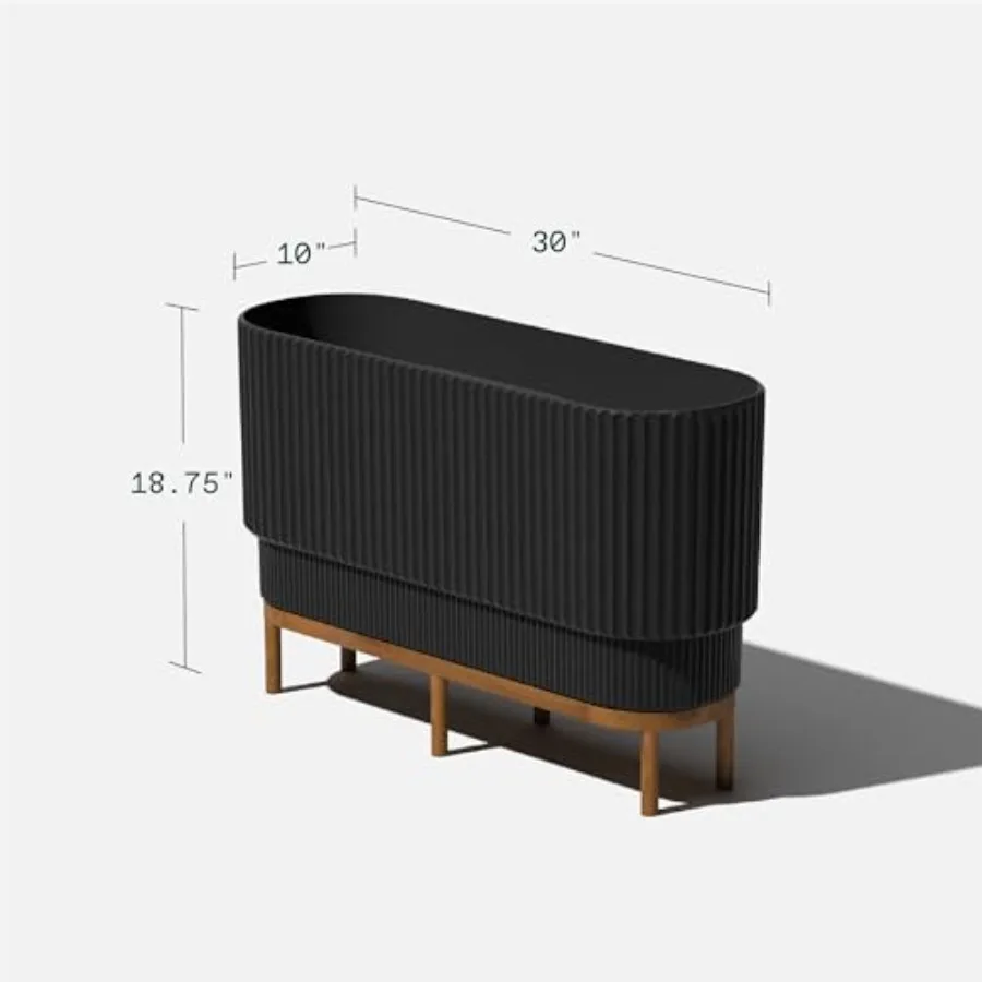 Demi Series Raised Long Planter - Wide Planter with Stand