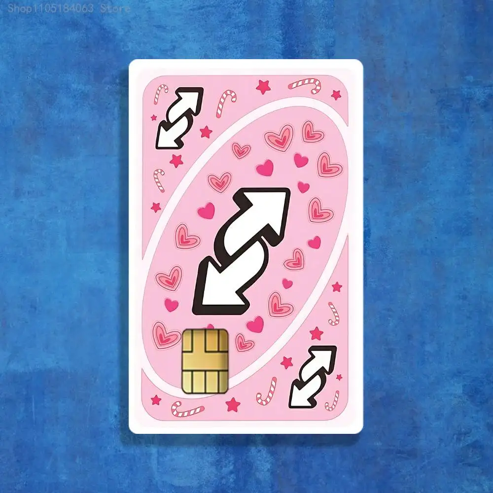 ملصقات Wild Draw Four u-UnO-oS لخصم الائتمان وبطاقة شحن البنك وحافلة مترو المقاومة للماء لتزيين ملصق الديكور