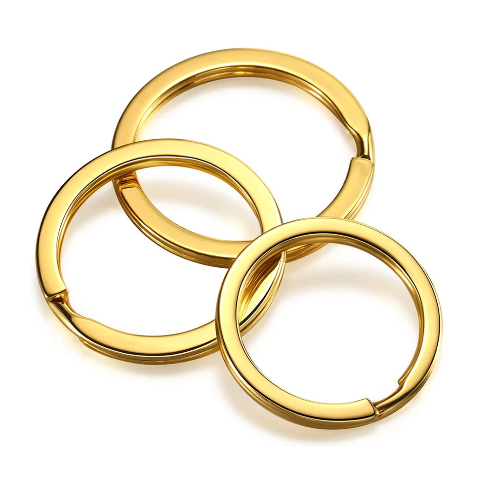 10pcs Golden Stainless Steel Key Rings 25/30mm Round Flat Line Split Rings Keyring for Jewelry Making Keychain DIY Findings - Image 5
