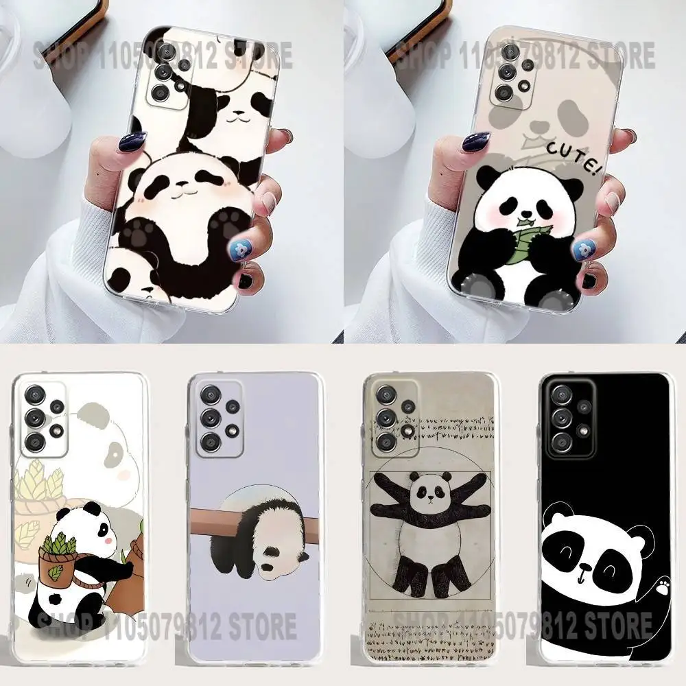 

Cute and Fun Panda Phone Case Silicone For Samsung S30,23,21,22,20 FE lite,S10,9,PIus Note20ultra Soft Transparent