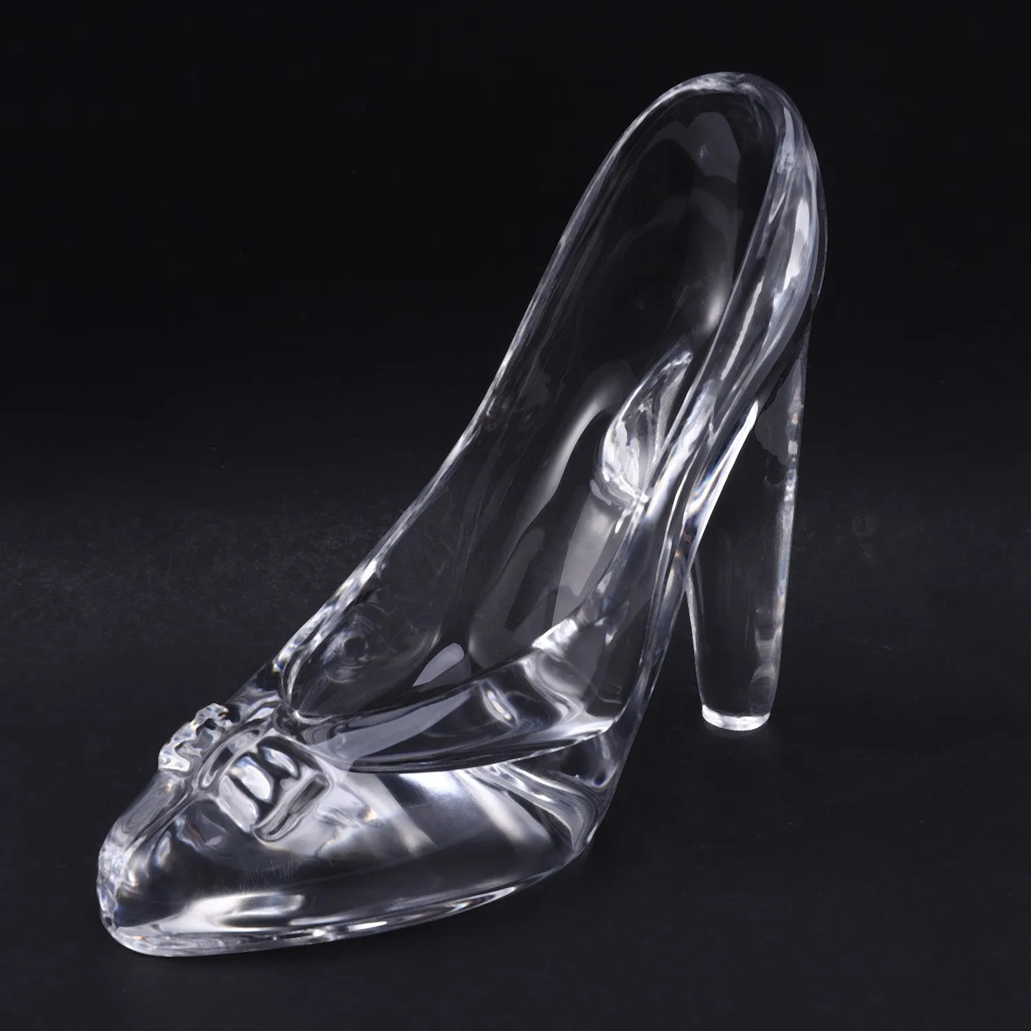 Crystal Shoes Glass Birthday Gift Home Decor Cinderella High-Heeled Shoes Wedding Shoes Figurines Miniatures Ornament